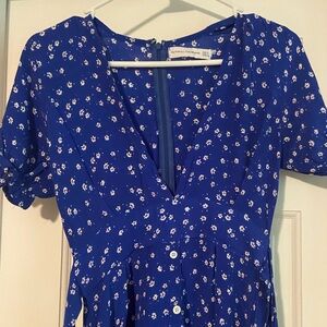 Faithfull the Brand Midi Blue Floral Dress